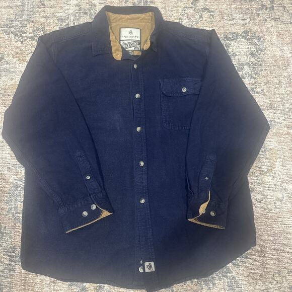 Legendary Whitetails Shirt Mens Large Blue Buck Camp Flannel Button Up Hunt Camp - Picture 1 of 12